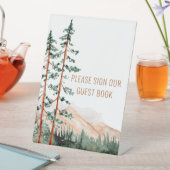 Rustikale Bergwelt Unterzeichnen unser Gästebuch Sockelschild (In Situ)