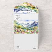 Rustikale Bergwildblume | Boho-Hochzeit All In One Einladung (Außenbereich)