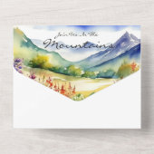Rustikale Bergwildblume | Boho-Hochzeit All In One Einladung (Rückseite)