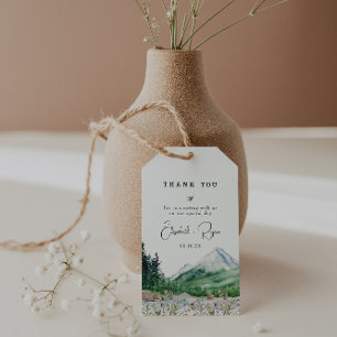 Rustikale Bergwildblume Hochzeit Danke Geschenkanhänger