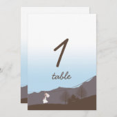 Rustikale Bergzipline Tischnummer (Vorne/Hinten)
