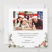 Rustikale Berries Blues Frohe Weihnachten Foto Squ (Rückseite)