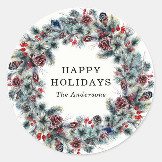 Rustikale Berries und Kiefern | Aufkleber für den (Vorderseite)