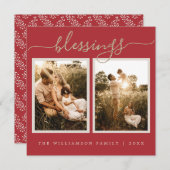 Rustikale Berries Weihnachtskarte Foto Weihnachten (Vorne/Hinten)