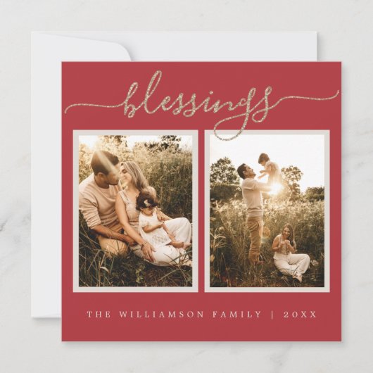 Rustikale Berries Weihnachtskarte Foto Weihnachten (Vorderseite)