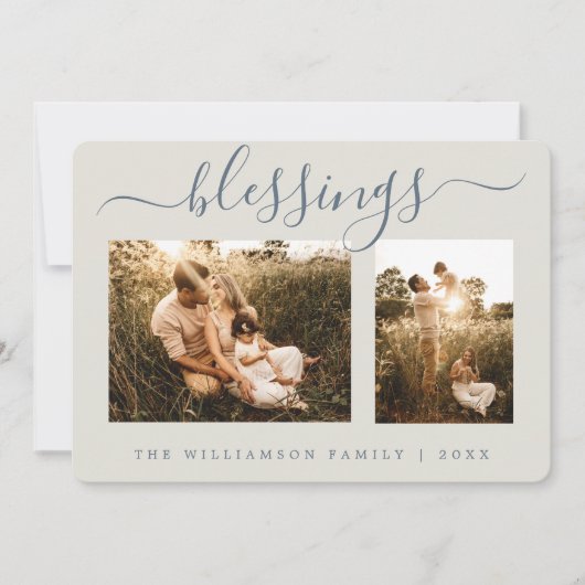 Rustikale Berries Weihnachtskarte Foto Weihnachten (Vorderseite)