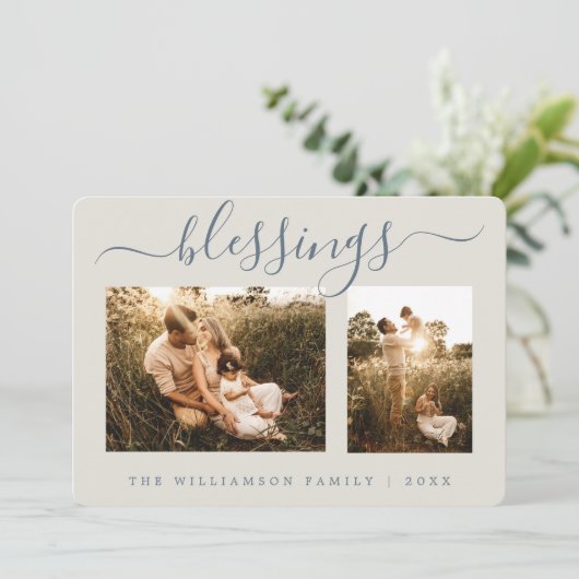 Rustikale Berries Weihnachtskarte Foto Weihnachten (Stehend Vorderseite)