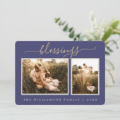 Rustikale Berries Weihnachtskarte Foto Weihnachten (Stehend Vorderseite)