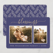 Rustikale Berries Weihnachtskarte Foto Weihnachten (Vorne/Hinten)