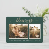 Rustikale Berries Weihnachtskarte Foto Weihnachten (Stehend Vorderseite)