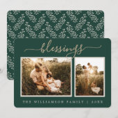 Rustikale Berries Weihnachtskarte Foto Weihnachten (Vorne/Hinten)