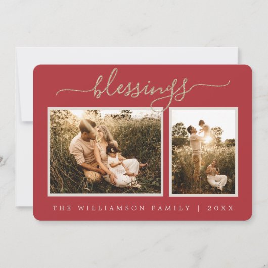 Rustikale Berries Weihnachtskarte Foto Weihnachten (Vorderseite)