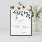 Rustikale Berries Winter Floral Empfang Begleitkarte (Stehend Vorderseite)