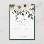 Rustikale Berries Winter Floral Empfang Begleitkarte (Vorderseite)