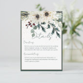 Rustikale Berries Winter Floral Wedding Details Begleitkarte (Stehend Vorderseite)
