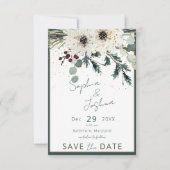 Rustikale Berries Winter Floral Wedding Save The Date (Vorderseite)