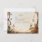 Rustikale Berry Branch Wedding RSVP Karte (Vorderseite)