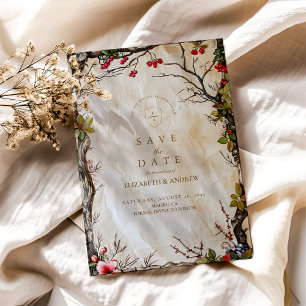 Rustikale Berry-Hochzeit im Herbst Save The Date