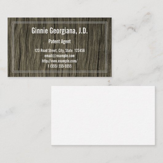 Rustikale Berufliche Visitenkarte (Vorne/Hinten)