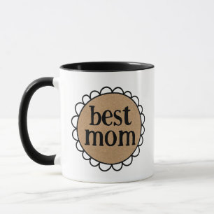 Rustikale BEST MAMA Scalloping Edge Blume Tasse