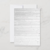 rustikale Bestätigung aus weißem Holz Einladung (Rückseite)