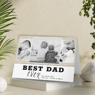 Rustikale beste Dad Vätertag 3 Foto Collage Karte