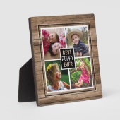 Rustikale Beste Mohnblüte je Opa 4 FotoCollage Fotoplatte (Vorderseite)