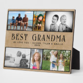 Rustikale Beste Oma 6 FotoCollage Keepake Fotoplatte (Seite)