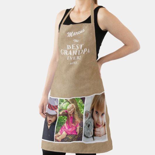 Rustikale Beste Opa je Keepake 3 Foto Schürze (InSitu)