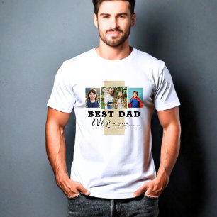 Rustikale Beste Vater Typografie Vatertag 3 Foto T-Shirt