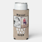 Rustikale Beste Vater Vatertag 2 FotoCollage Selters Dosenkühler (Seltzer Vorderseite)