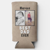 Rustikale Beste Vater Vatertag 2 FotoCollage Selters Dosenkühler (Vorderseite)