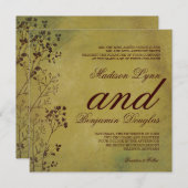 Rustikale beunruhigte Laub-Hochzeits-Einladungen Einladung (Vorne/Hinten)