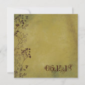 Rustikale beunruhigte Laub-Hochzeits-Einladungen Einladung (Rückseite)