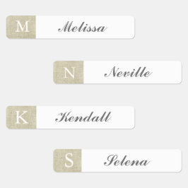 Rustikale Beutelwölkchen mit Monogramm wasserdicht Etiketten