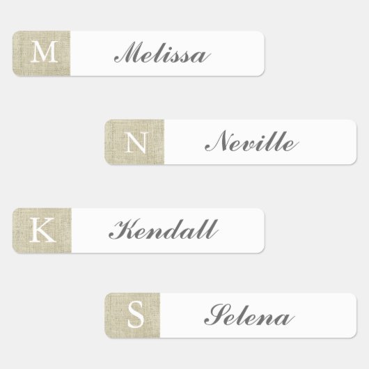 Rustikale Beutelwölkchen mit Monogramm wasserdicht Etiketten (Gruppe)