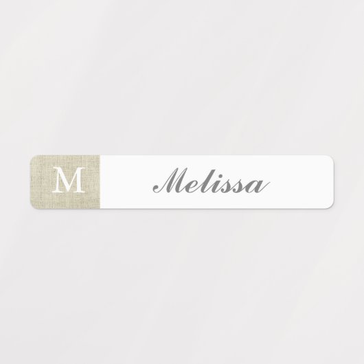 Rustikale Beutelwölkchen mit Monogramm wasserdicht Etiketten (Design 1)