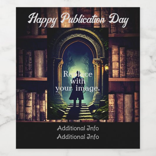 Rustikale Bibliotheken Hintergrund Weinetikett (Einzelnes Label)