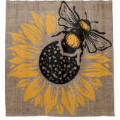 Rustikale Bienen und Sonnenblumen Wohngestaltung Duschvorhang (Vorderseite)