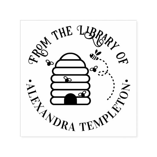 Rustikale Bienenvölker #1 Bibliotheksname Permastempel (Design)