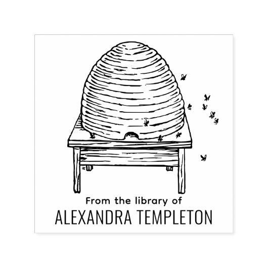 Rustikale Bienenvölker #2 Bibliotheksname Permastempel (Design)