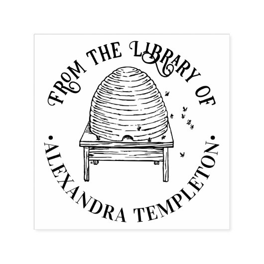 Rustikale Bienenvölker #2 Bibliotheksname Permastempel (Design)