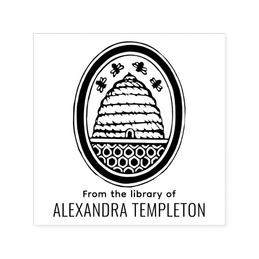 Rustikale Bienenvölker #3 Bibliotheksname Permastempel (Design)