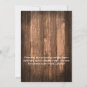 Rustikale Bier-und Windel-Party Einladung (Rückseite)