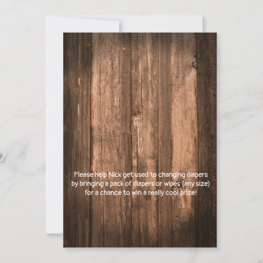 Rustikale Bier-und Windel-Party Einladung (Rückseite)