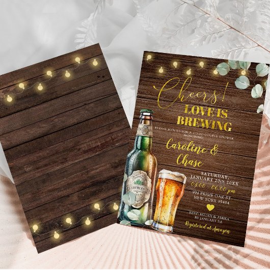 Rustikale Bierbrauen Liebe Brauen Coupel Dusche Einladung