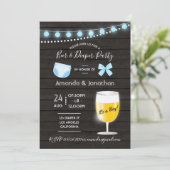 Rustikale Bierbrauerei und Windeln Babydusche Einladung (Stehend Vorderseite)