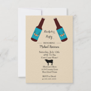 Rustikale Bierflasche Einladung
