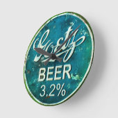 Rustikale Bierflasche Runde Wanduhr (Winkel)