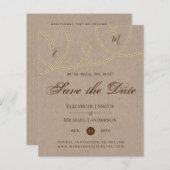 Rustikale Bindung der Knoten Hochzeit SaveTheDate  (Vorne/Hinten)